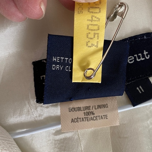 Vintage Y2K Women's striatum & Iseut Cream Blazer! Size 11 - Picture 11 of 14